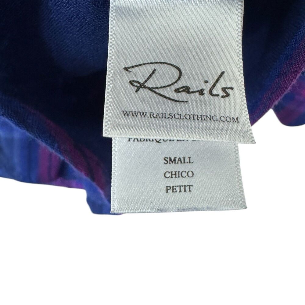 Rails Small Taitum Navy Ultra Violet Button Flann… - image 6